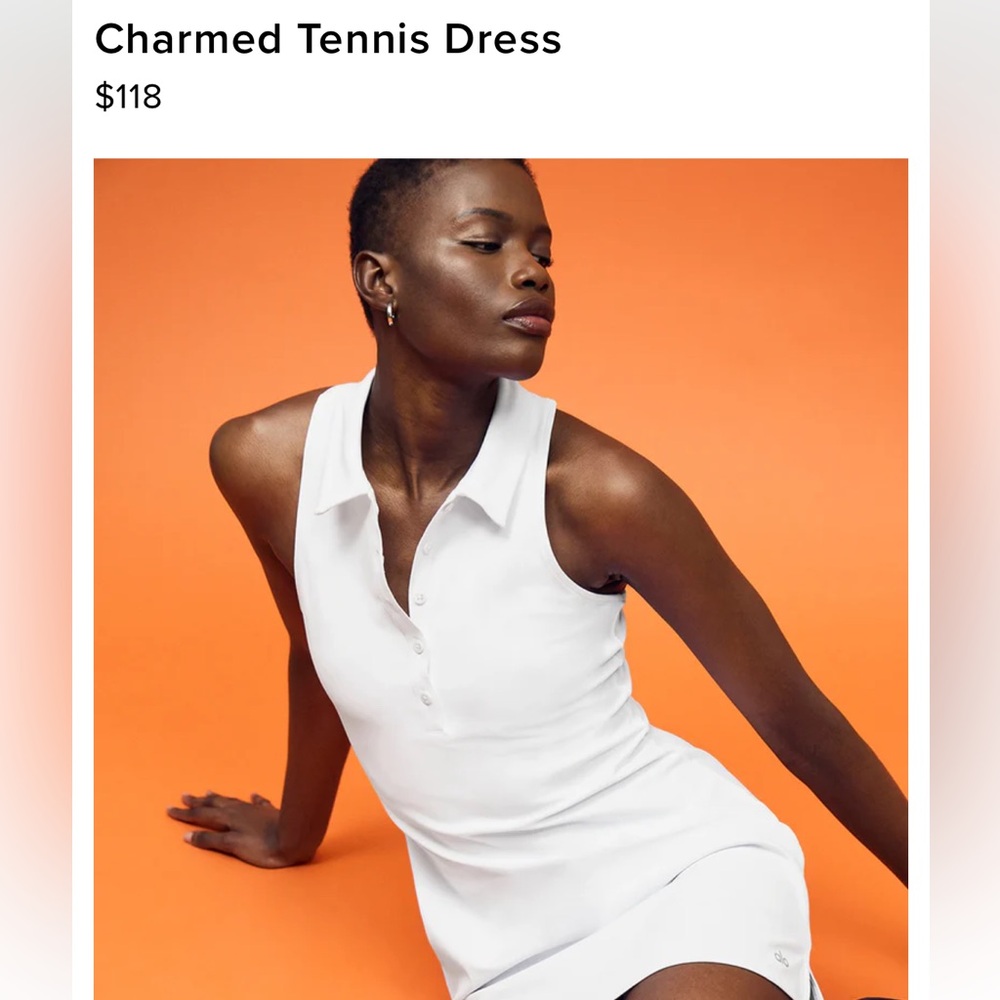 Alo charmed white tennis dress